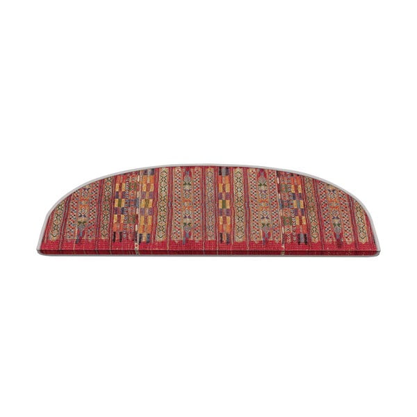 Laiptų kilimėlių rinkiniai raudonos spalvos 16 vnt. 20x65 cm Anatolia – Vitaus
