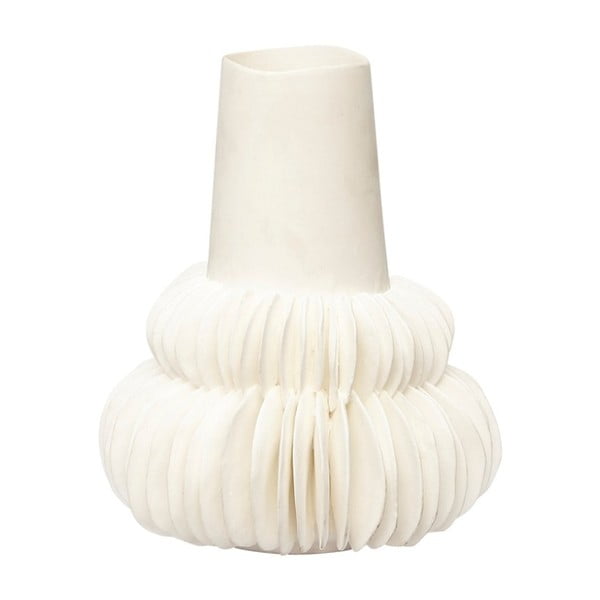 Balta porcelianinė vaza Hübsch Brandi, aukštis 15 cm