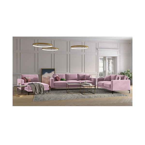 Rožinis aksominis poilsio gultas Kooko Home Harmony, kampas kairėje-image-4