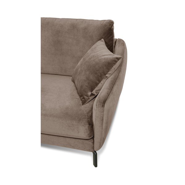 Rudai pilka kampinė sofa su aksomo užvalkalu Scandic Magic, kairysis kampas-image-4