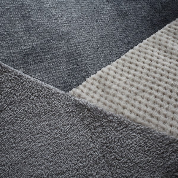 Fleece tipo dvigulė/itin ilga patalynė pilkos spalvos 230x220 cm Cosy Larsson Geo – Catherine Lansfield-image-4