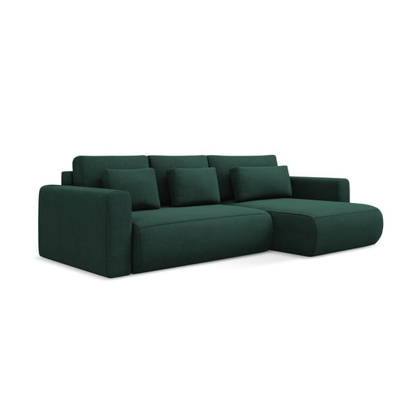 Žalios spalvos sulankstoma/su sandėliavimo vieta kampinė sofa (su dešiniuoju kampu/su gultu) Kapua – Makamii-image-3