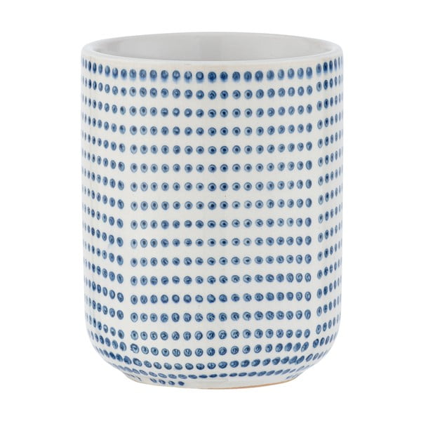 Mėlynos ir baltos spalvos keraminis dantų šepetėlio puodelis Wenko Nole