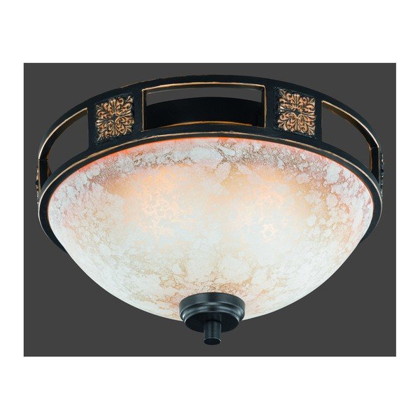 Juodos spalvos lubinis šviestuvas ø 33 cm su stiklo gaubtu Quinta – Trio-image-2