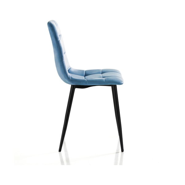 Iš aksomo valgomojo kėdės mėlynos spalvos 2 vnt. Faffy – Tomasucci-image-3