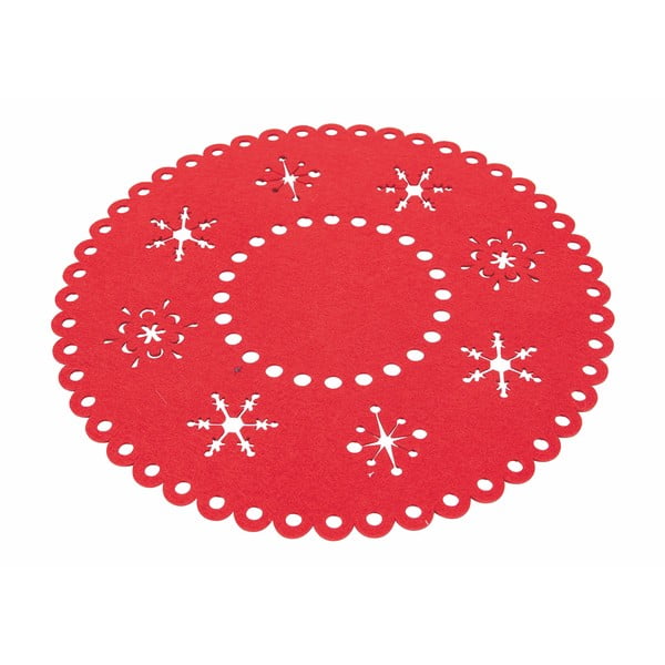 6 raudonų veltų kalėdinių padėkliukų rinkinys Villa d'Este Ornaments, ø 38 cm