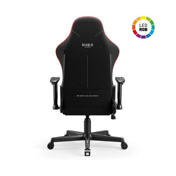 Žaidimų kėdė juodos spalvos X-Starter LED – Diablo Chairs-image-4
