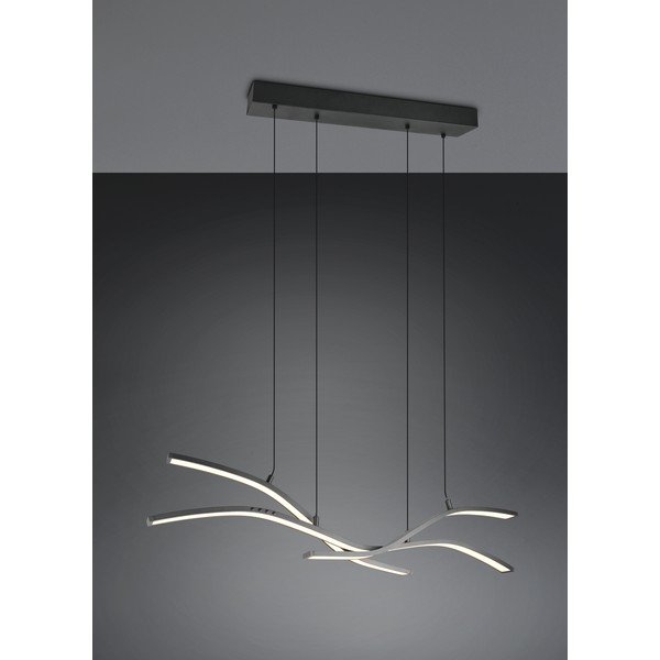 Matinės juodos spalvos iš metalo kabantis šviestuvas LED su nuotolinio valdymo funkcija/su pritemdymo funkcija Spider – Trio Select-image-3