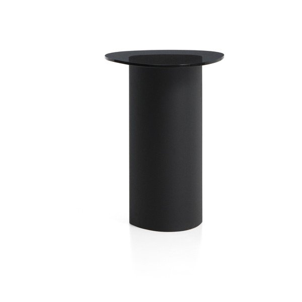 Šoninis stalas su stikliniu stalviršiu 47x48 cm Olir – Kave Home-image-4