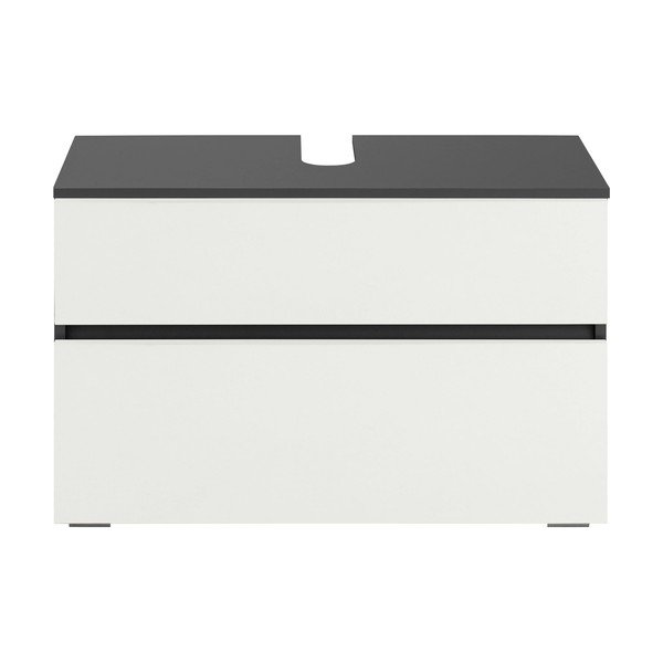 Spintelė po kriaukle baltos spalvos/antracito spalvos 80x55 cm Wisla – Støraa