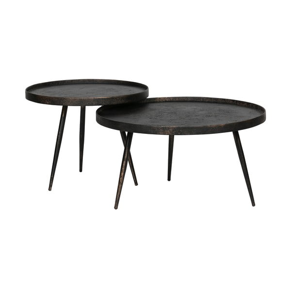 Juodos spalvos apvalios formos kavos staliukas ø 58 cm Bounds – WOOOD-image-3