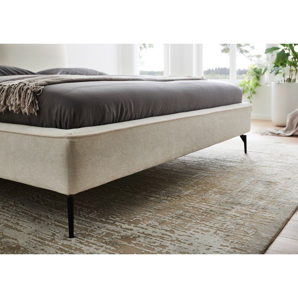 Dramblio kaulo spalvos dvigulė lova audiniu dengta be grotelių 160x200 cm Infinity – Meise Möbel-image-3