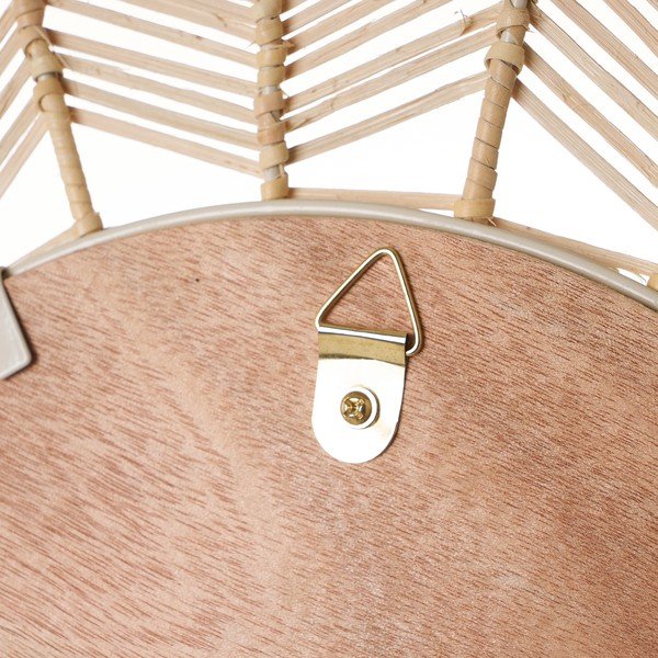 Sieninis veidrodis su rotango rėmu ø 55 cm - Casa Selección-image-1