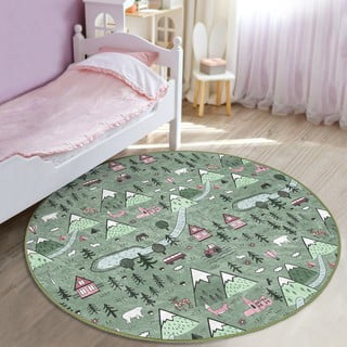 Vaikiškas kilimas žalios spalvos ø 120 cm Comfort – Mila Home