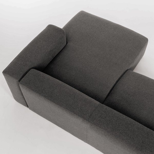 Tamsiai pilka kampinė sofa Kave Home Blok, dešinysis kampas-image-1