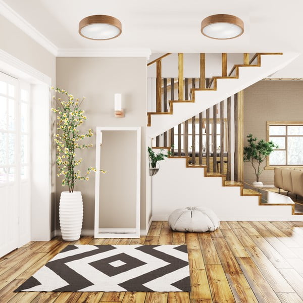 Lubinis šviestuvas rudos spalvos ø 37 cm su stiklo gaubtu Eveline – LAMKUR-image-2