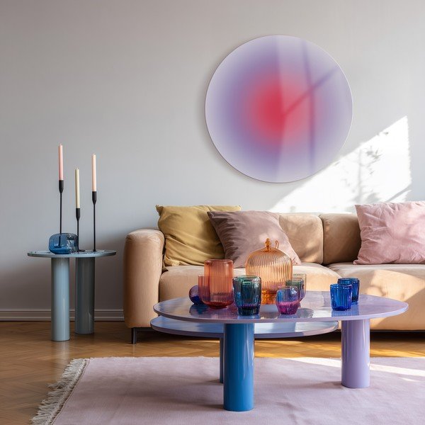 Spausdintas paveikslas iš stiklo ø 70 cm Halo – Styler-image-2