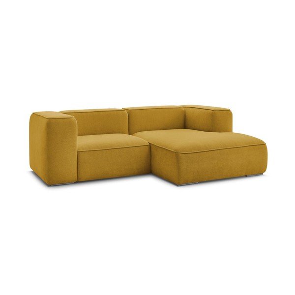 Iš boucle kampinė sofa ochros spalvos (su dešiniuoju kampu) Zephyr – Bobochic Paris-image-3