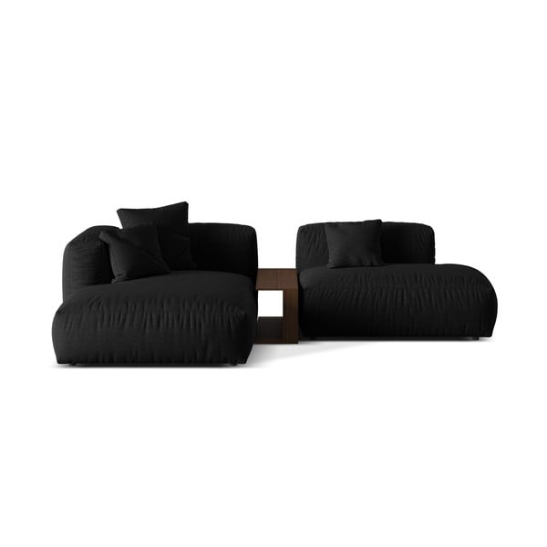 Modulinė kampinė sofa juodos spalvos (su kairiuoju kampu) Martina – Micadoni Home