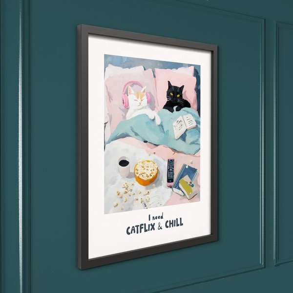 Spausdintas paveikslas su rėmeliu 30x40 cm Catflix – Styler-image-4