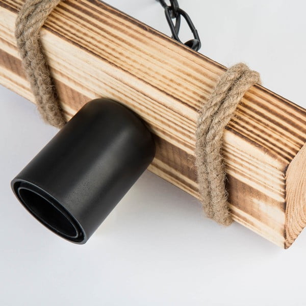 Juodos ir natūralios spalvos lubinis šviestuvas 10x20 cm - Squid Lighting-image-1