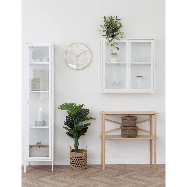Iš metalo vitrina baltos spalvos 40x180 cm Brisbane – House Nordic-image-1