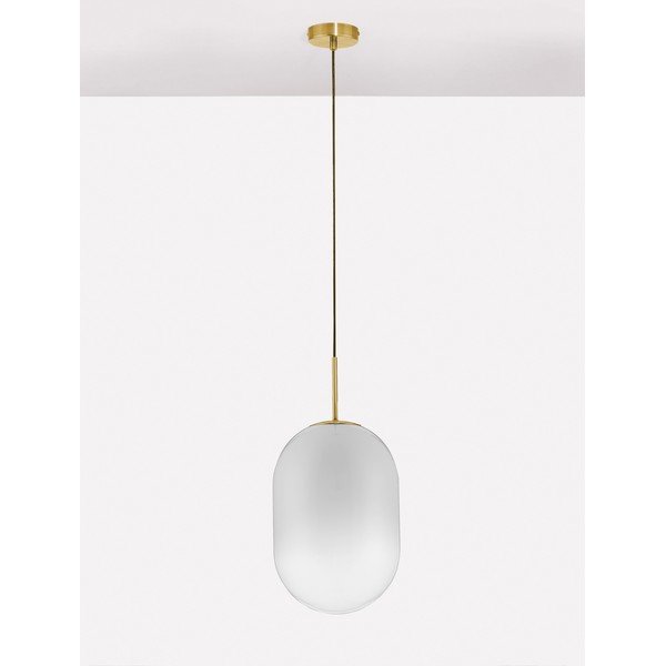 Baltos spalvos/auksinės spalvos iš stiklo kabantis šviestuvas ø 24 cm Chrysi – Nova Luce-image-4