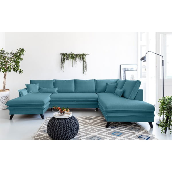 Turkio spalvos U formos sofa-lova Miuform Charming Charlie, dešinysis kampas-image-1