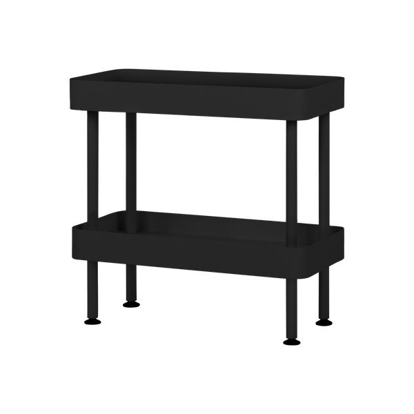 Juodos spalvos iš metalo lentyna ant ratukų 60x62x30 cm Nolle – noo.ma-image-2