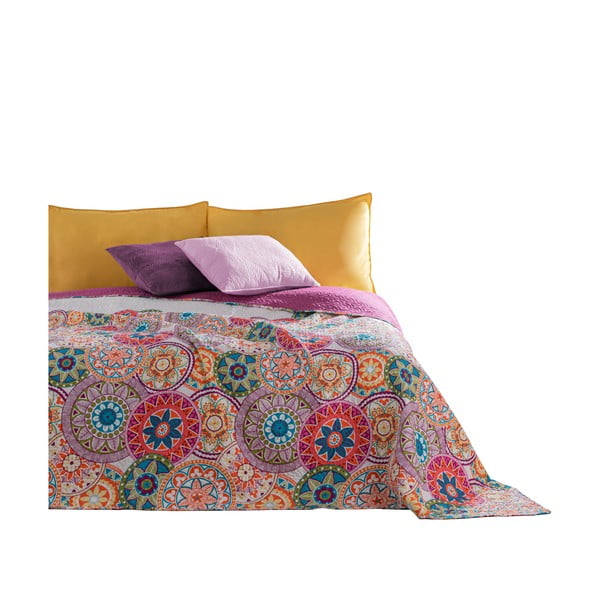 Rožinė dvipusė mikropluošto lovatiesė DecoKing Bibi, 260 x 280 cm