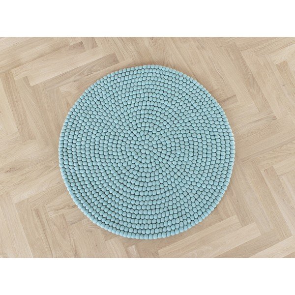 Melsvas vilnos kilimas Wooldot Ball Rugs, ⌀ 140 cm-image-1