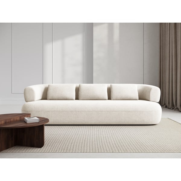 Iš boucle sofa smėlio spalvos 226 cm Jenny – Micadoni Home-image-1