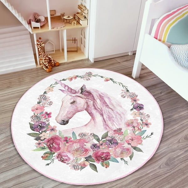 Vaikiškas kilimas rožinės spalvos ø 100 cm Comfort – Mila Home-image-4