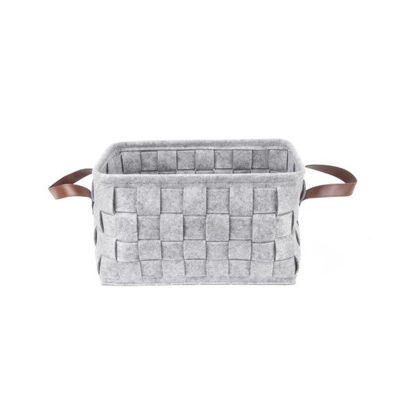 Šviesiai pilkas krepšys su odinėmis rankenomis PT LIVING Storage, 38 cm ilgio-image-2