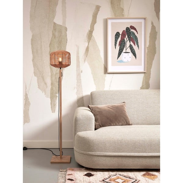 Pastatomas šviestuvas natūralios spalvos (aukštis 130 cm) su rotango gaubtu Tanami – Good&Mojo-image-3