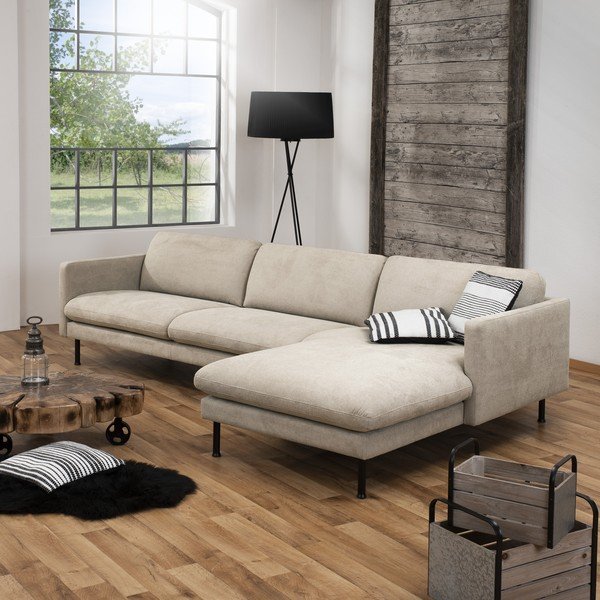Smėlio spalvos kampinė sofa Max Winzer Nathan, dešinysis kampas-image-1