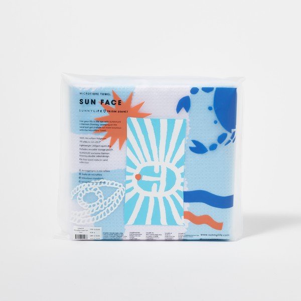 Mėlynas paplūdimio rankšluostis Sunnylife Sun Face, 175 x 90 cm-image-4