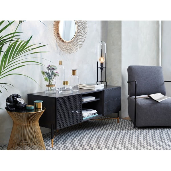 Apvalios formos šoninis stalas su stikliniu stalviršiu ø 40 cm Jolene – Kave Home-image-4