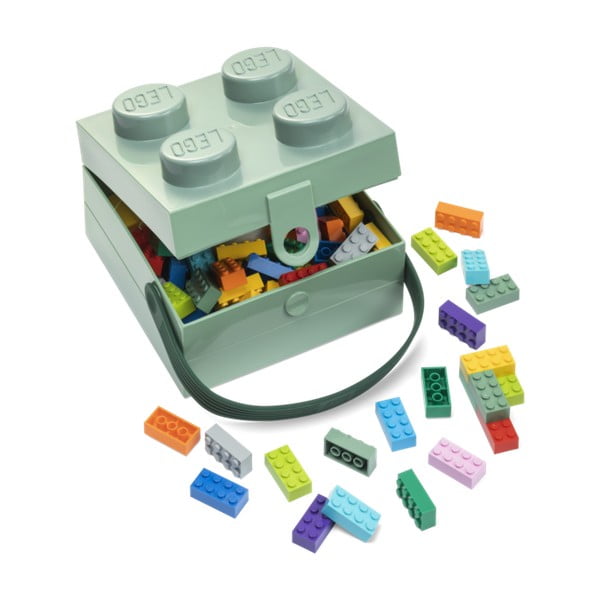 Šviesiai žalia daiktadėžė su rankena LEGO®-image-2