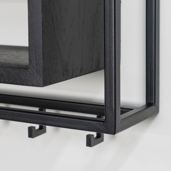Juodos spalvos iš metalo sieninė lentyna su lentyna 118 cm School – Spinder Design-image-3