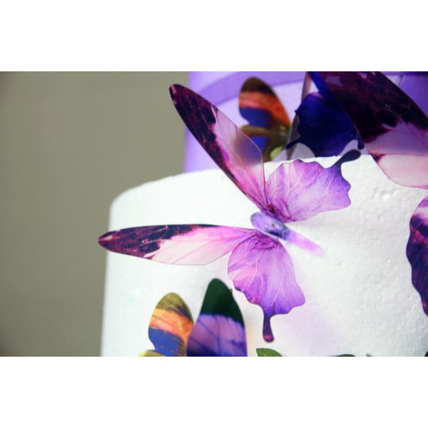18 lipnių 3D lipdukų rinkinys Ambiance Butterflies Purple
