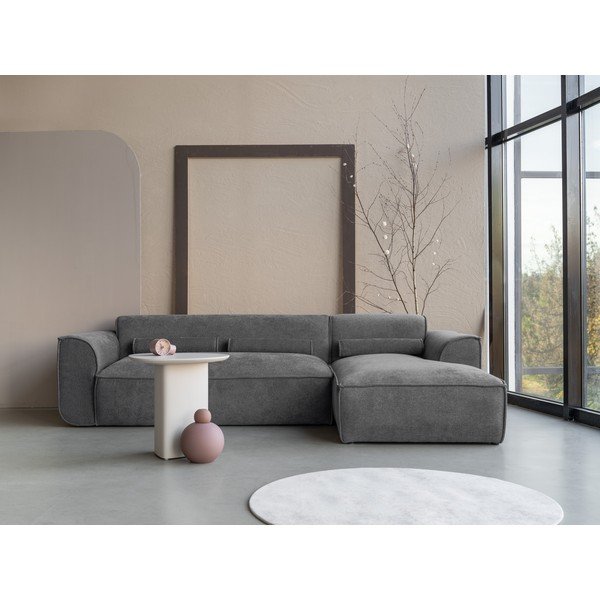Kampinė sofa pilkos spalvos (su dešiniuoju kampu) Flex Felix – Miuform-image-1