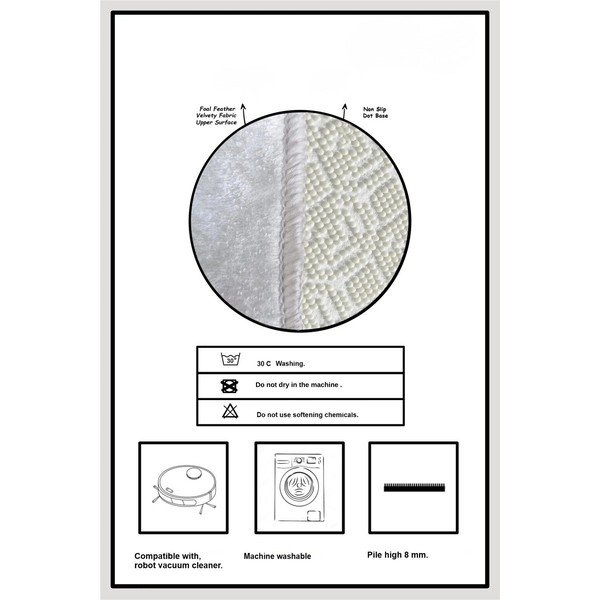 Kreminės spalvos vonios kilimėliai 2 vnt. 60x100 cm Bounde – Foutastic-image-3