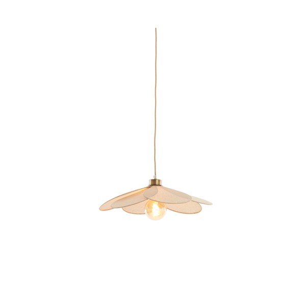 Kreminės spalvos kabantis šviestuvas su tekstiliniu gaubtu Fyano – Light & Living-image-2