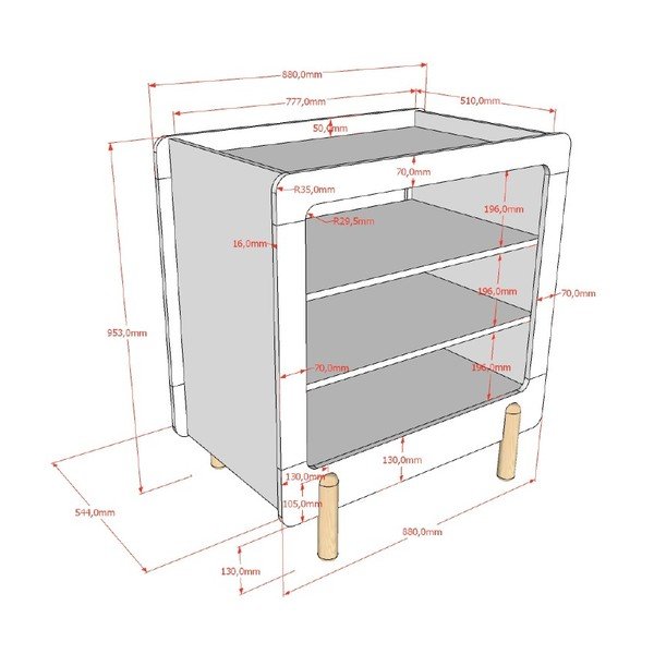 Baltos spalvos su vystymo stalu vaikiška šoninė spintelė 88x95x57 cm Smile – Vipack-image-2