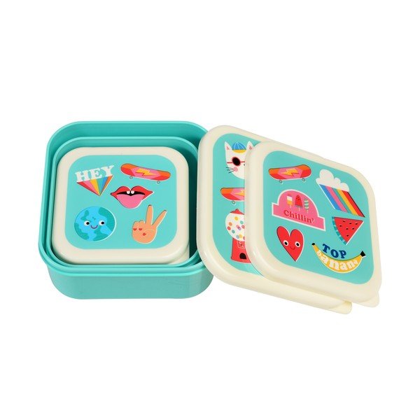 Turkio spalvos vaikiškos pietų dėžutės 3 vnt. Top Banana – Rex London-image-3