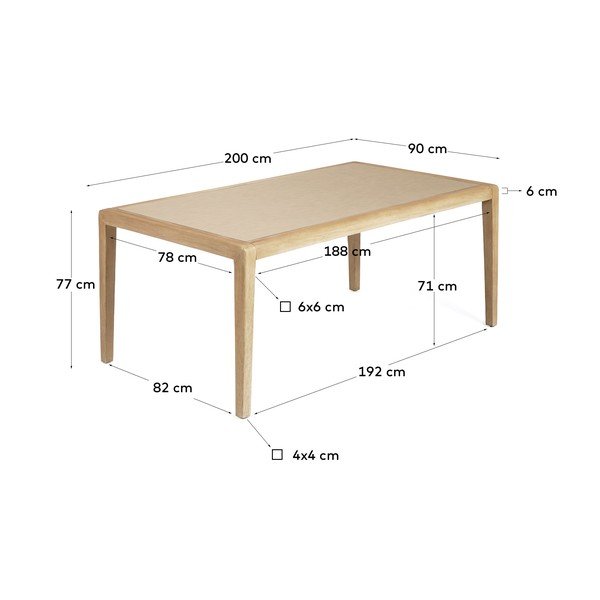 Valgomojo stalas 90x200 cm Better – Kave Home-image-2
