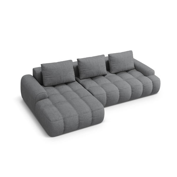 Pilkos spalvos sulankstoma/su sandėliavimo vieta kampinė sofa (su kairiuoju kampu/su gultu) Linz – Cosmopolitan Design-image-3