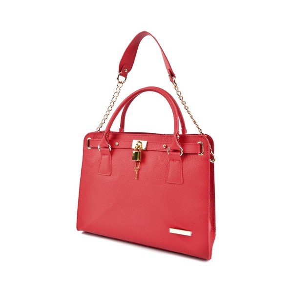 Raudona odinė rankinė Roberta M Durio Rosso-image-3