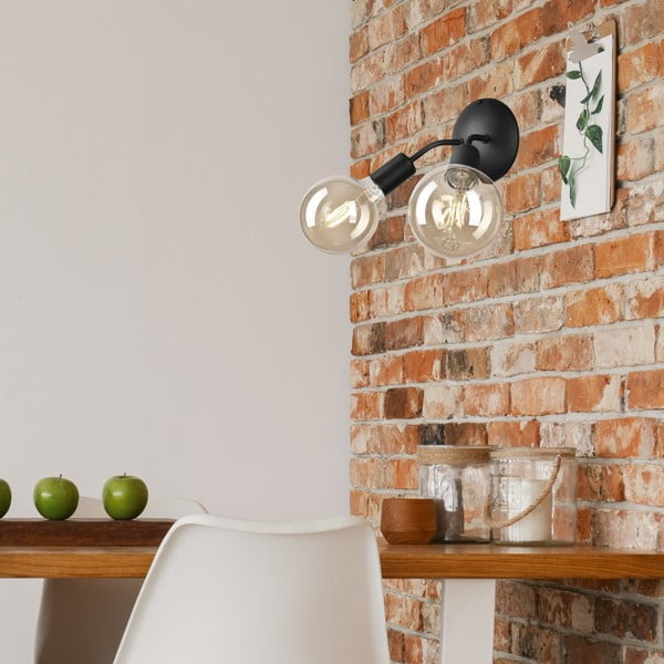 Sieninė lempa juodos spalvos Viggo – LAMKUR-image-1